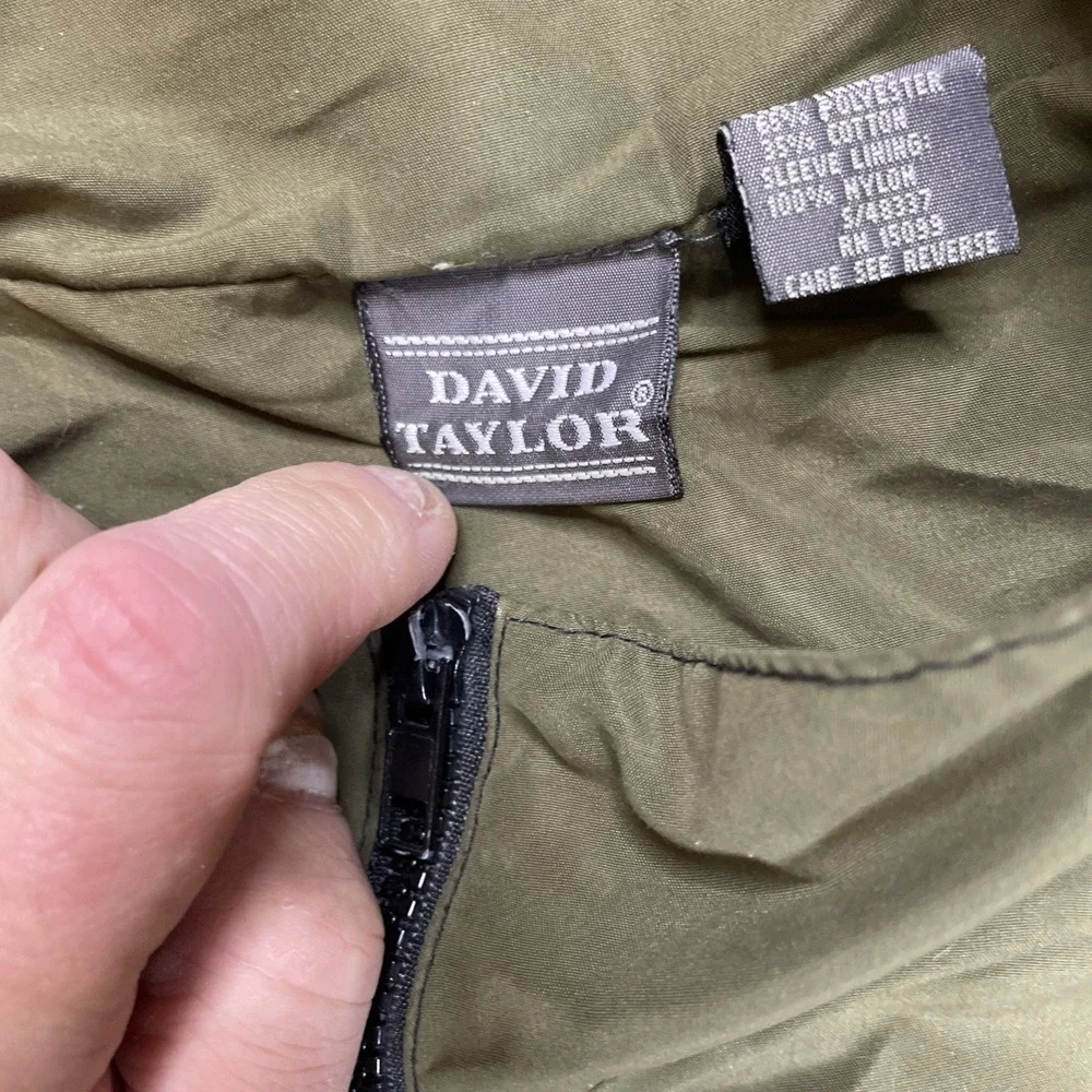 Vintage‎ David Taylor Men's Lightweight Bomber Jacket Size: XLT Black And Green